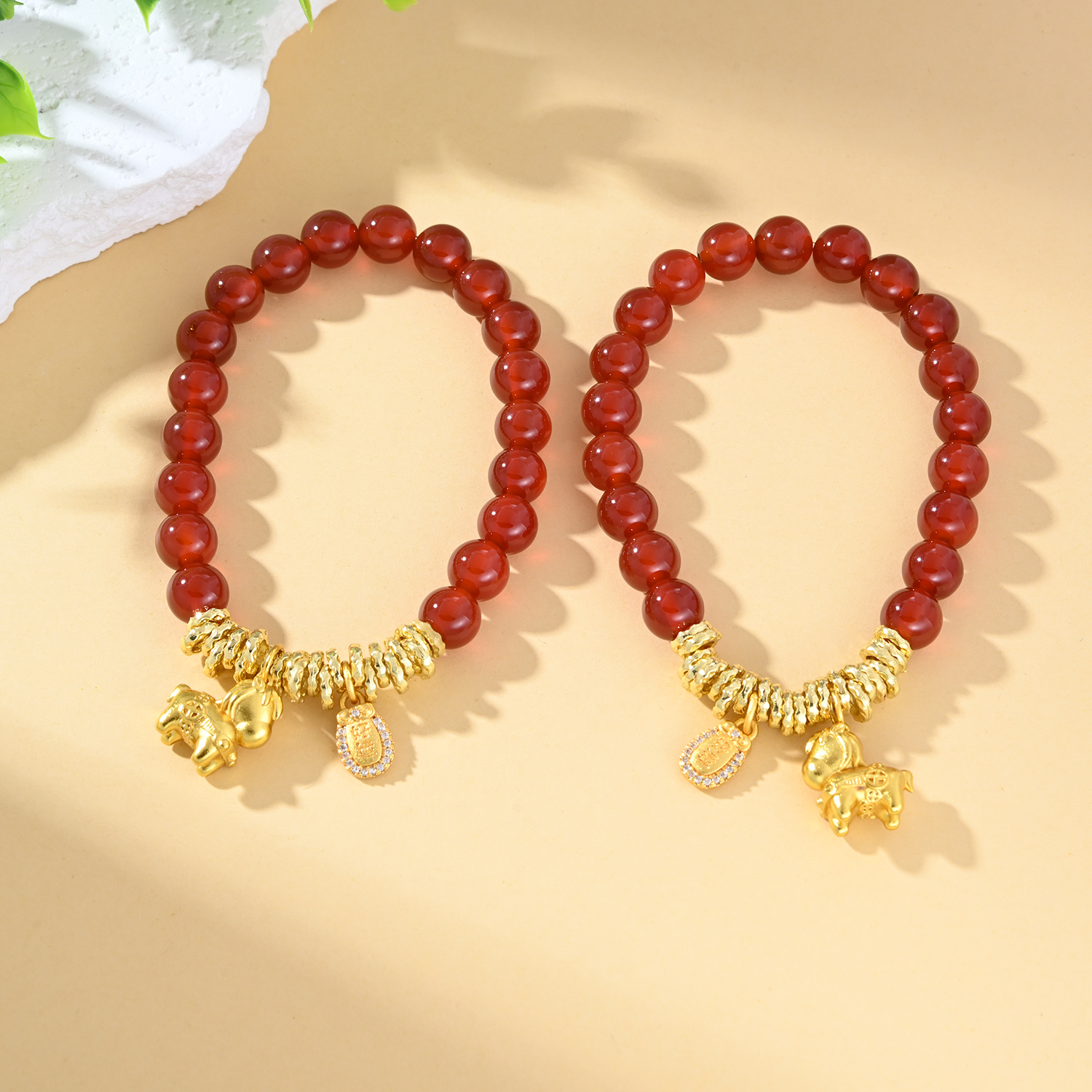 【婉葶珠宝】红玛瑙马上有钱单圈手串（多样性发一）