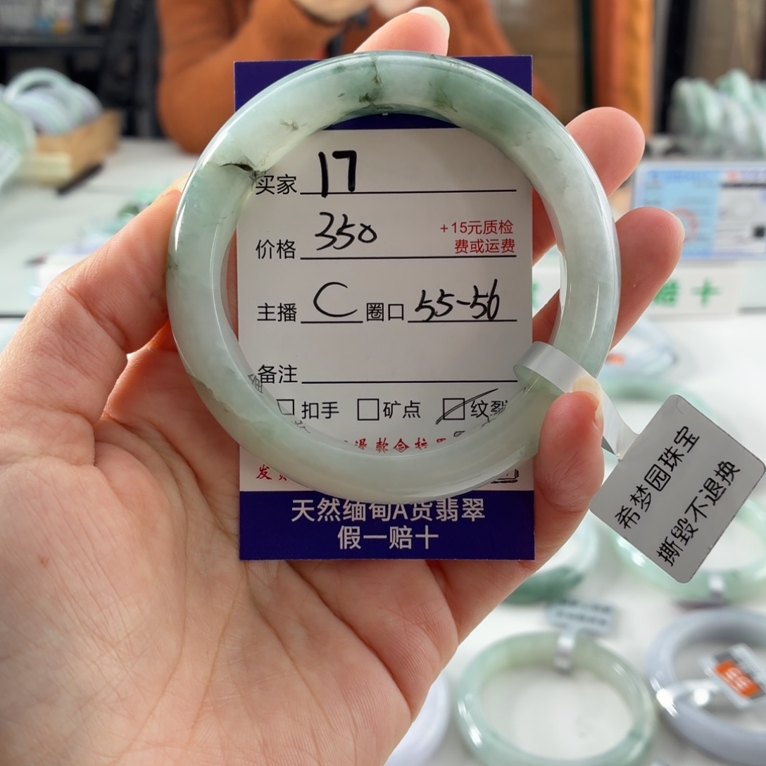 伊***呗翡翠未镶嵌手镯350