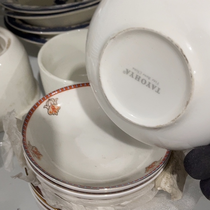 紫***藤瓷片多样屋10厘米小碟10个 微瑕疵