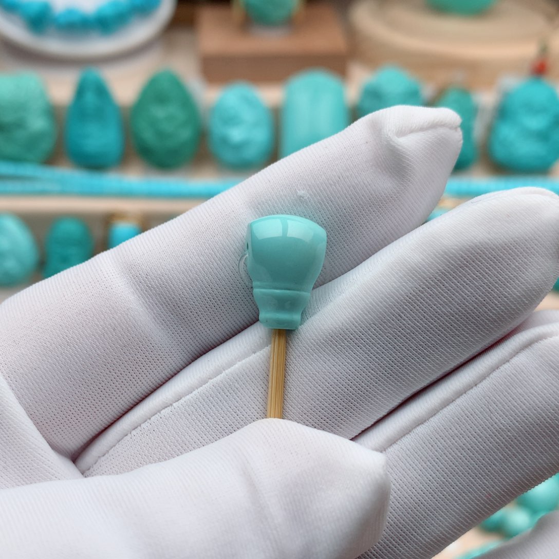 绿松石珠宝奇石未镶嵌9.2mm