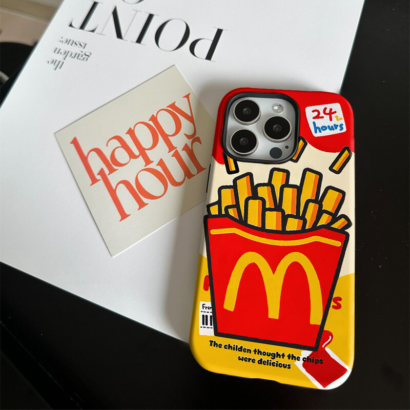 麦门薯条二合一适用苹果16/15promax手机壳华为小米14 防摔卡通