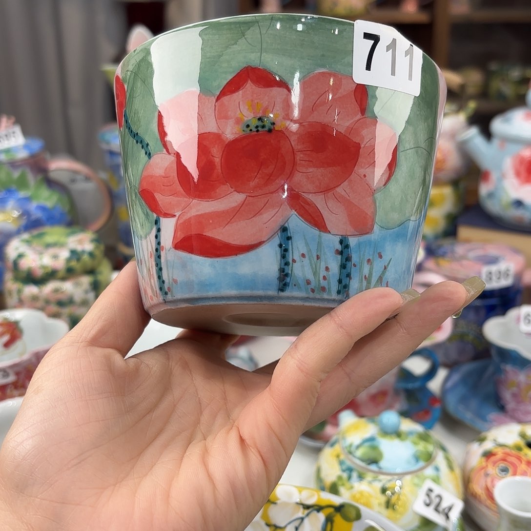 瓷片景德镇手绘高温釉下彩陶瓷茶具