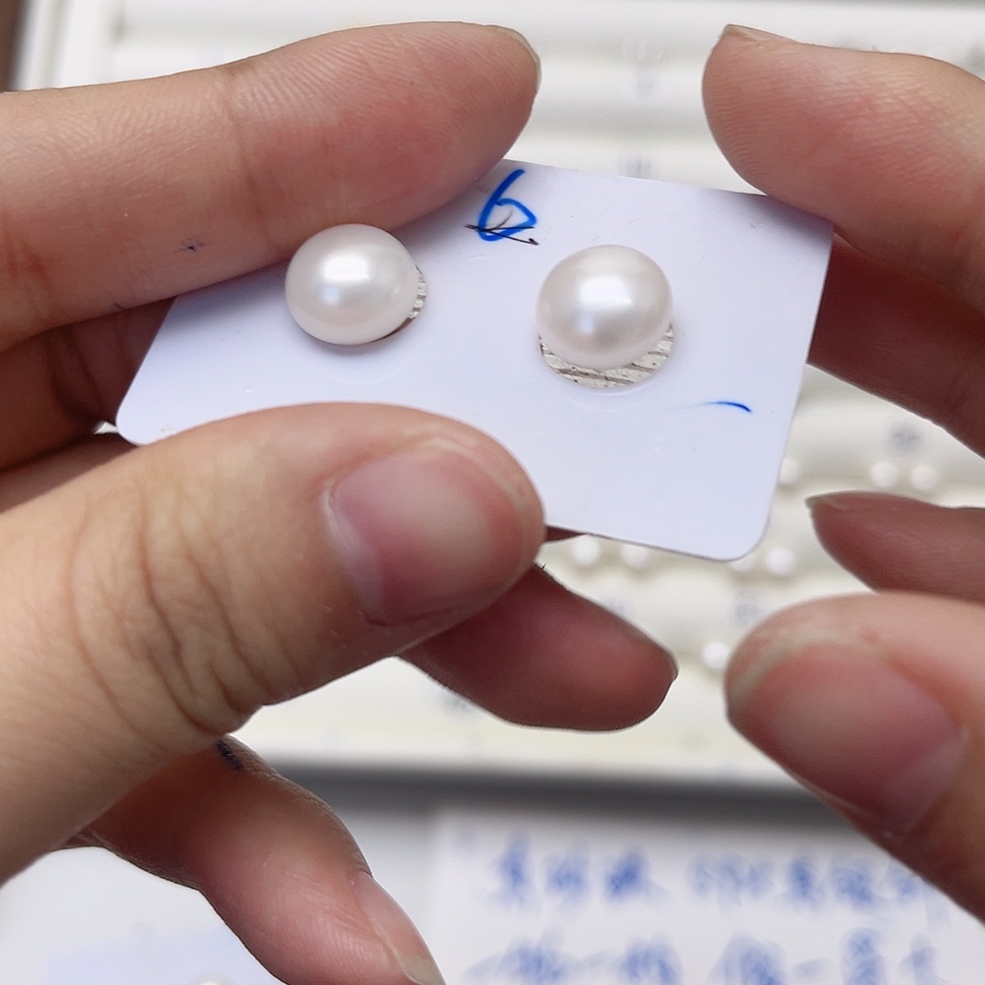淡水珍珠耳饰银S925镶嵌游**尺