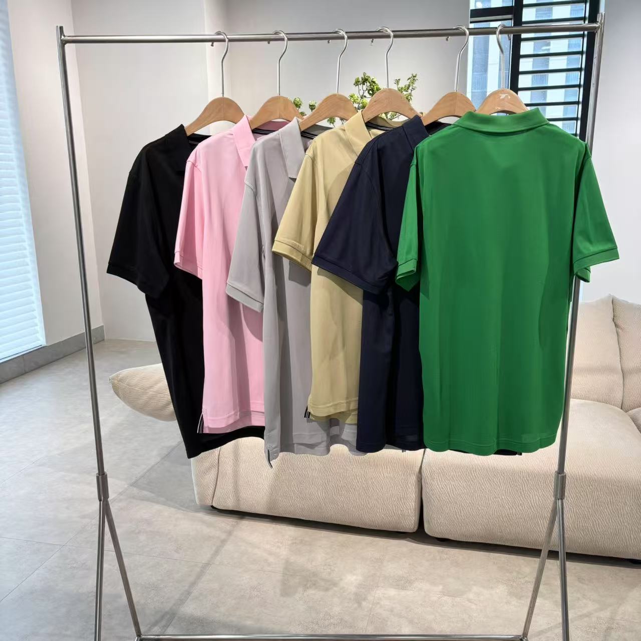 CSY4077 美国客人订单 五色polo半系扣纯色T恤