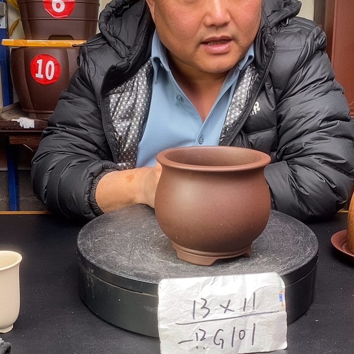 紫砂花盆货号一只G101