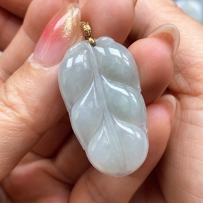 【闪购商品】翡翠未镶嵌颈饰天然翡翠A货叶子