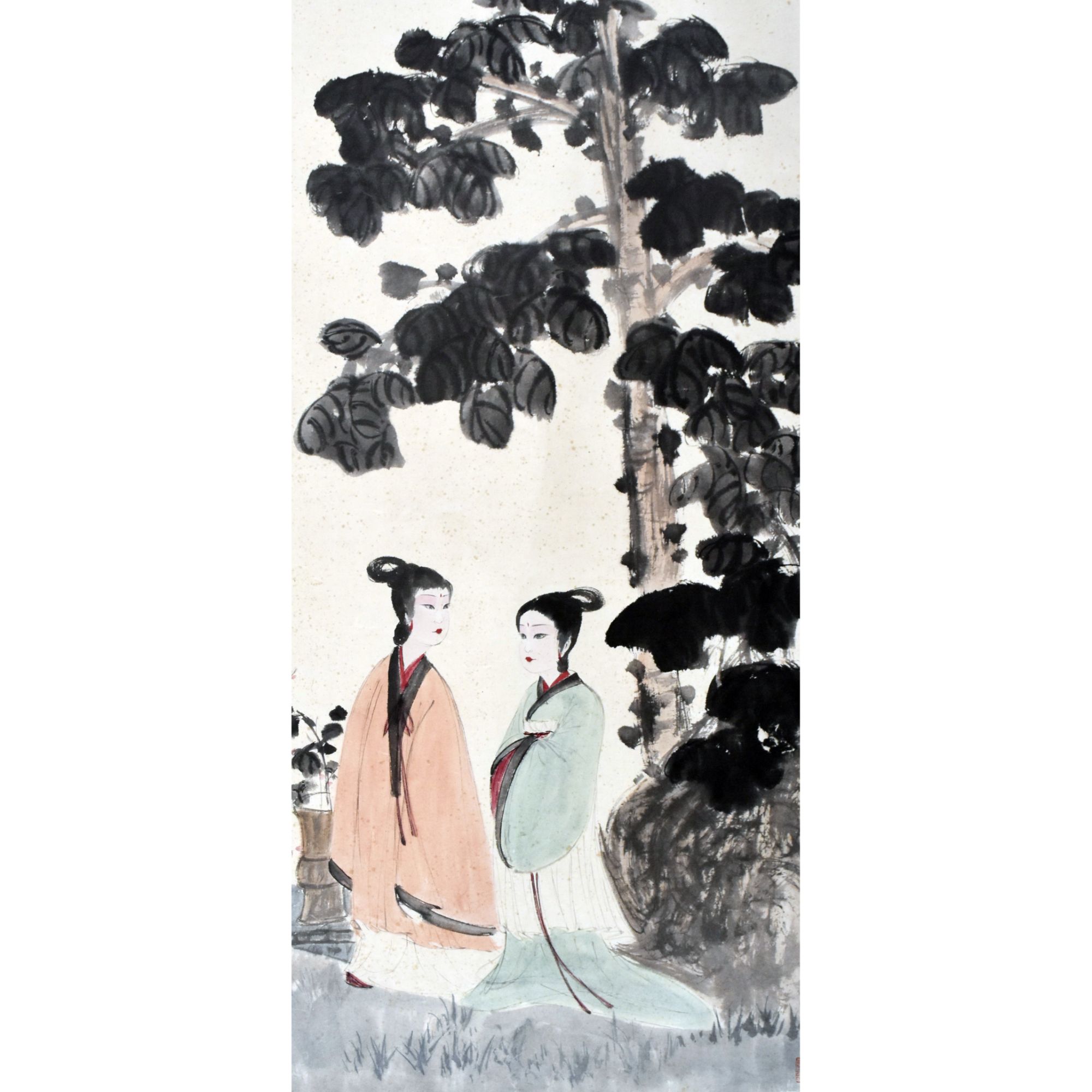 HM7037 人物 139X68cm 纸本立轴 8.5平尺