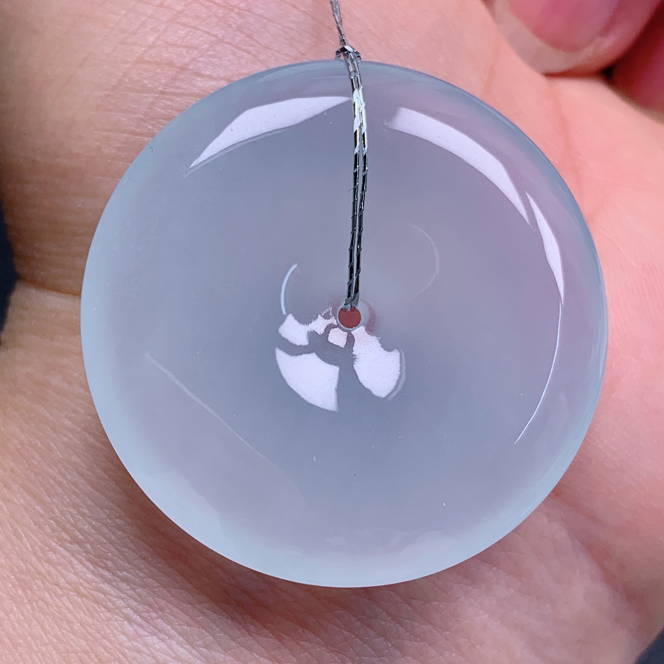 天然缅甸翡翠A货正冰胶平安扣气质精美尺寸35.1*6.1 463