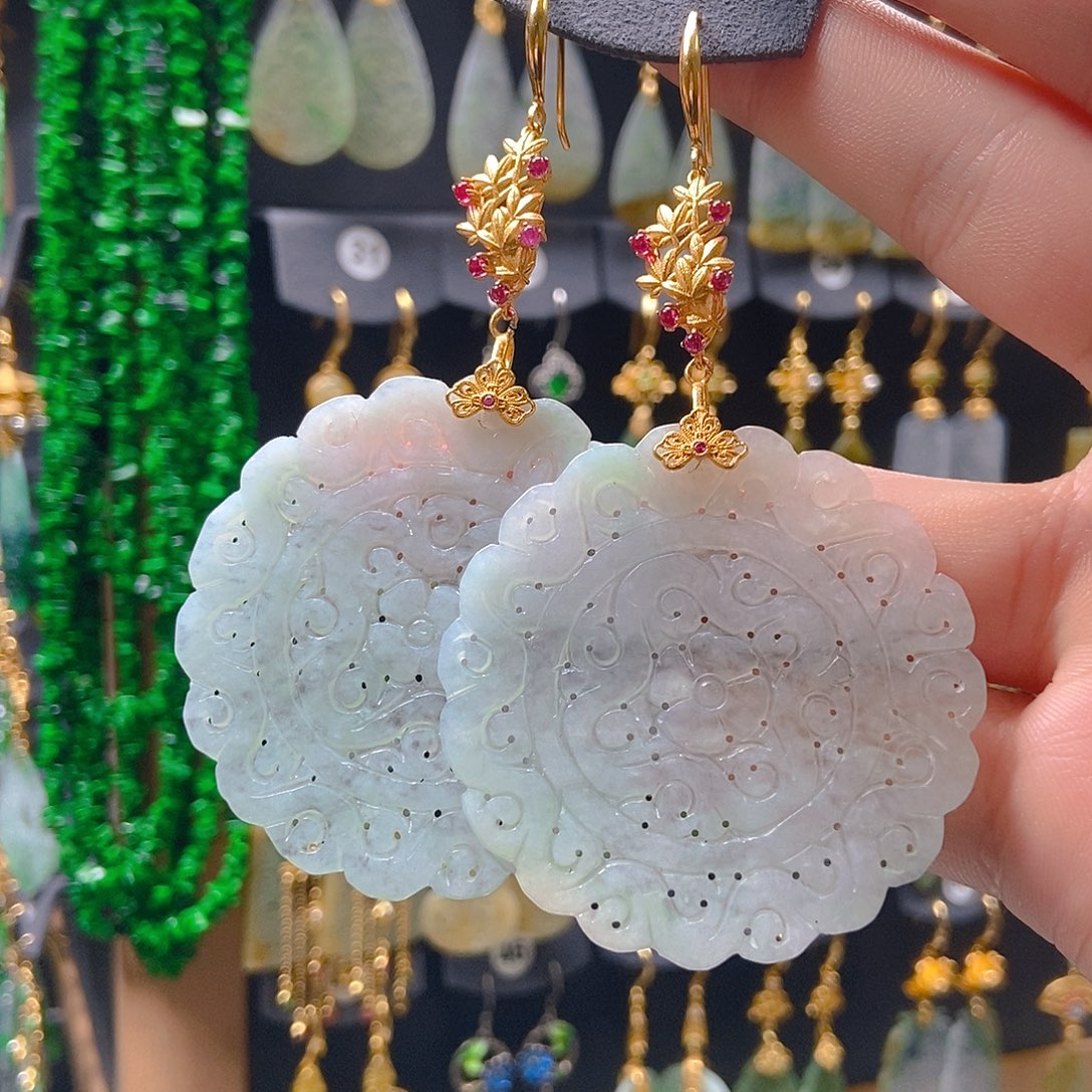 翡翠未镶嵌耳饰翡翠