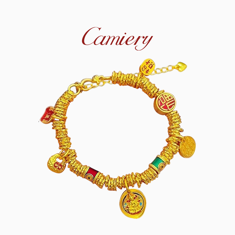 CAMIERY/卡美瑞 新中式时尚轻奢盘缠财神手链精致百搭