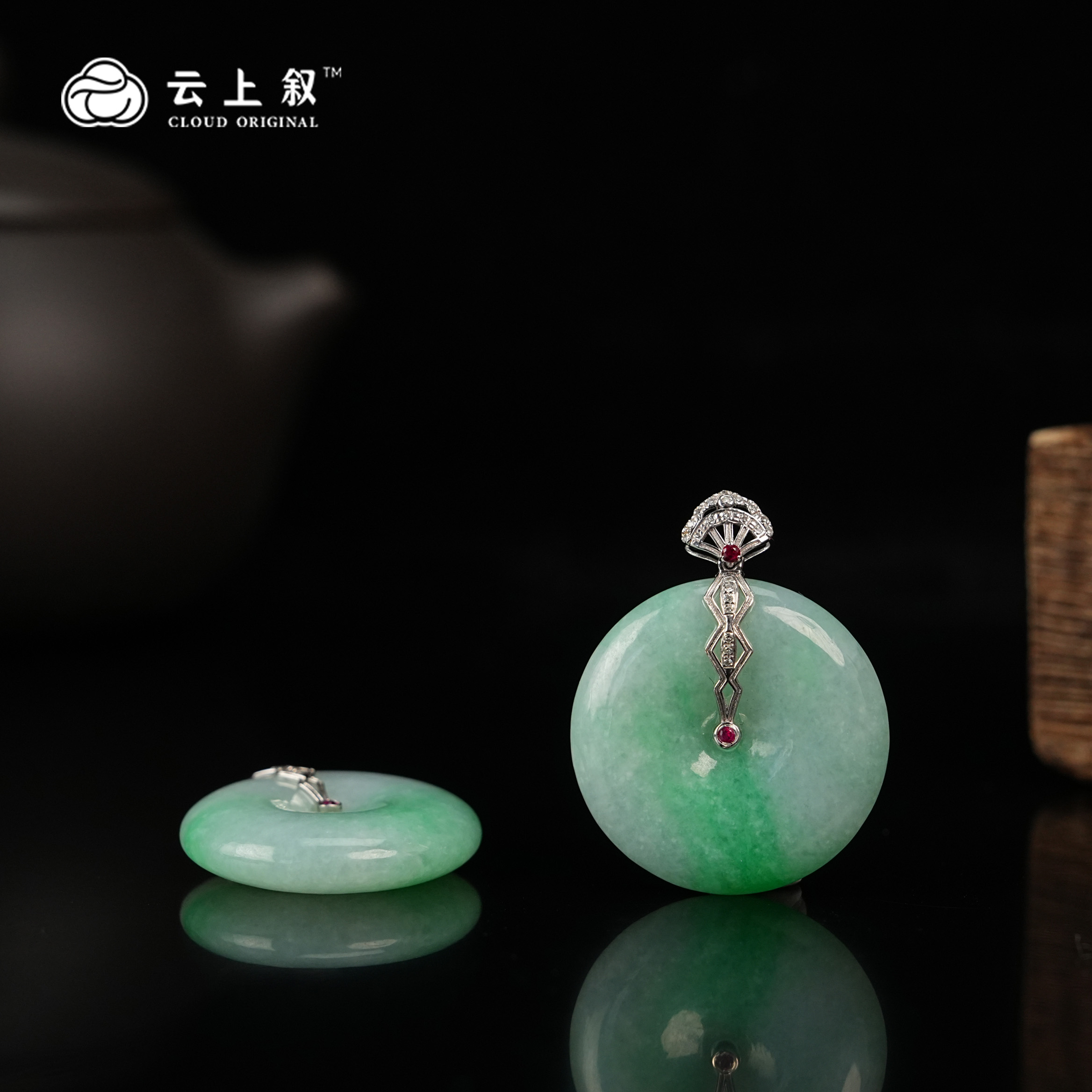 【云上叙】 19 QJD10500086 18K金镶嵌翡翠吊坠-多样性发其一