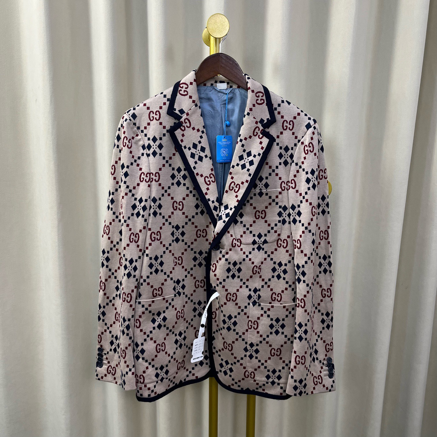 99新 GUCCI/古驰 玄色 满印西装 46码 99新