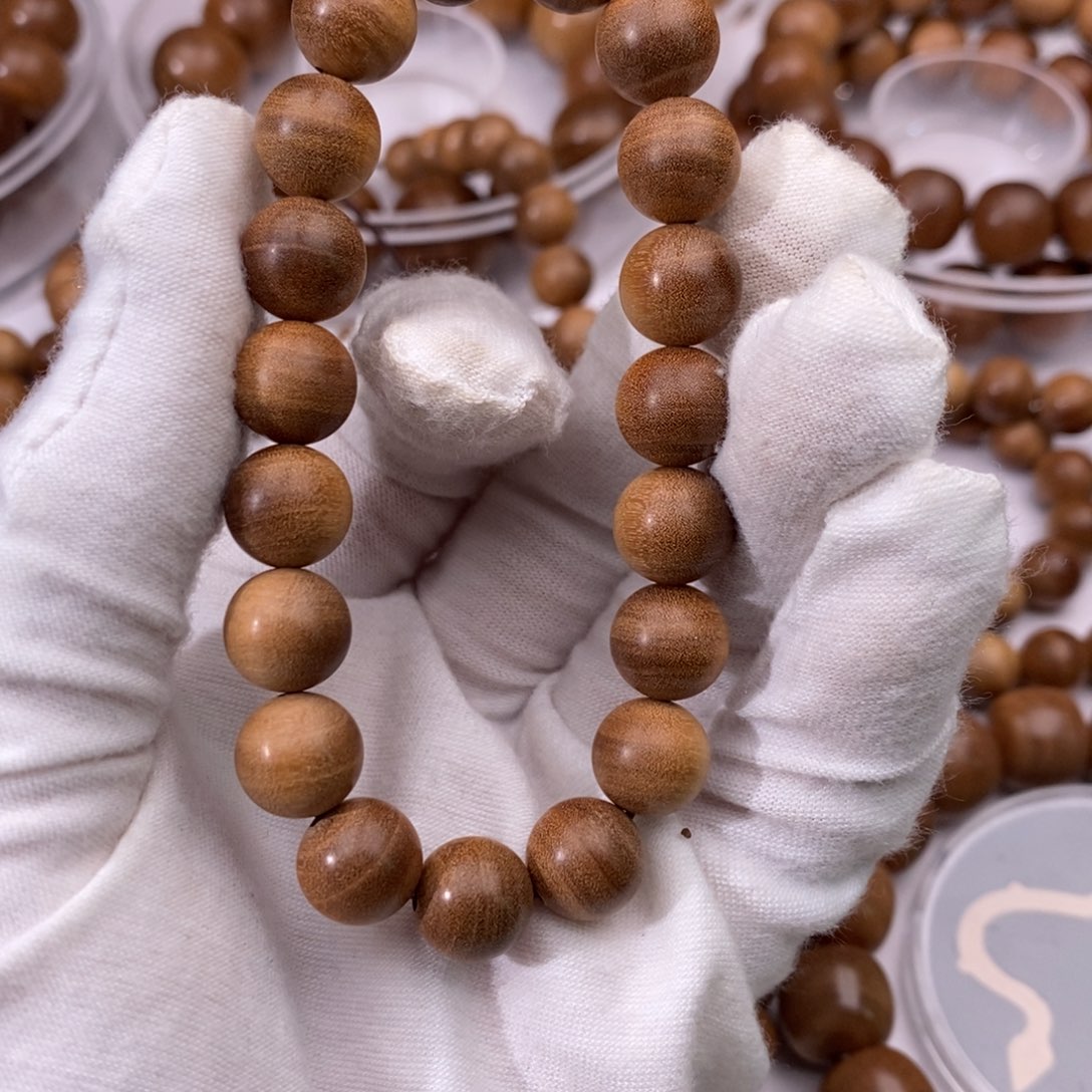 檀香木手串/手链横纹黑肉官方老料1.0单圈头货