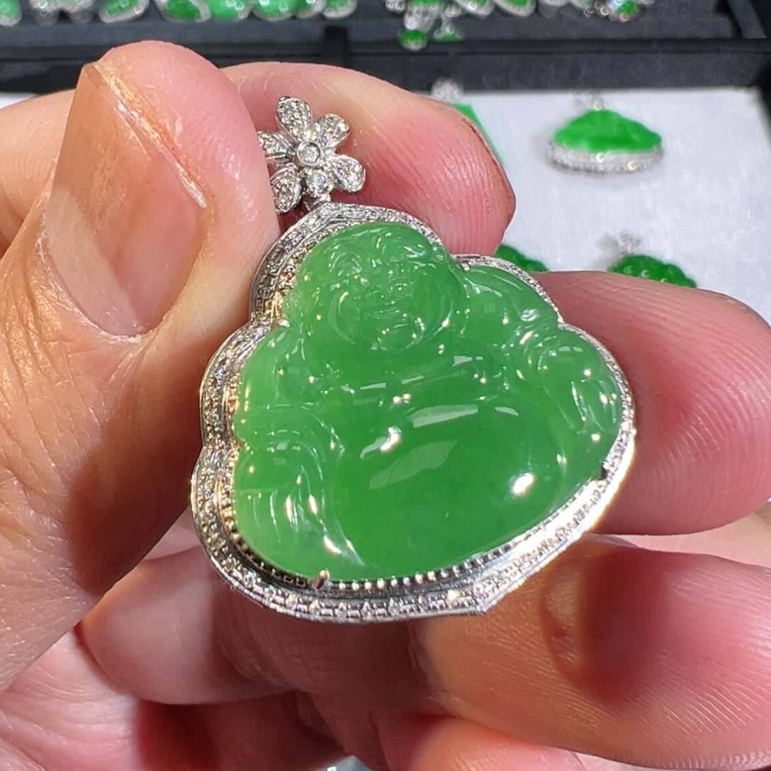 【闪购商品】翡翠吊坠(不含链)18K金镶嵌