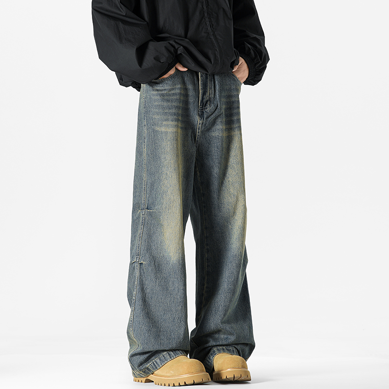 爆款cleanfit复古小众做旧裤子牛仔裤裤子牛仔裤直筒2025宽松男款