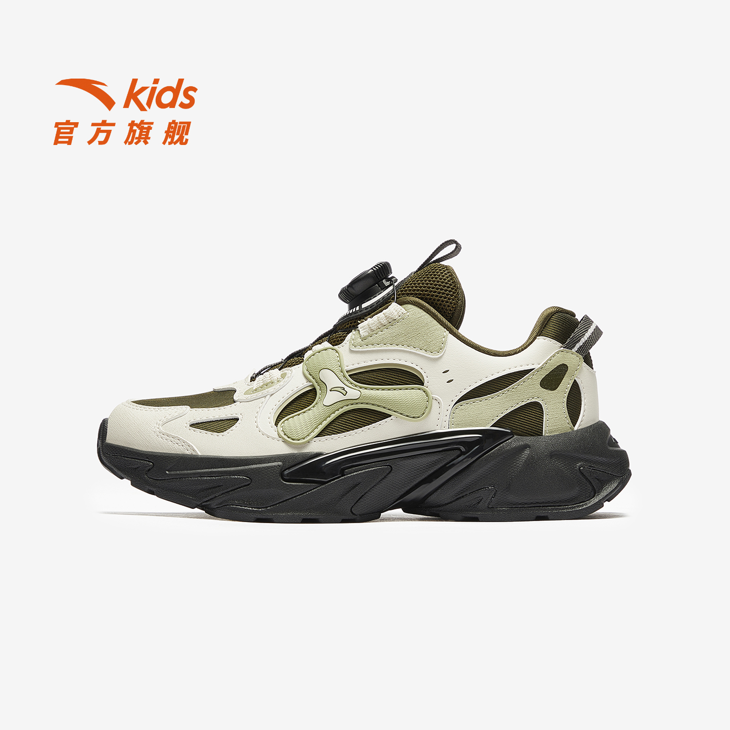 星辰安踏儿童男大童休闲鞋2025上新款舒适防滑耐磨青少年旋钮童鞋