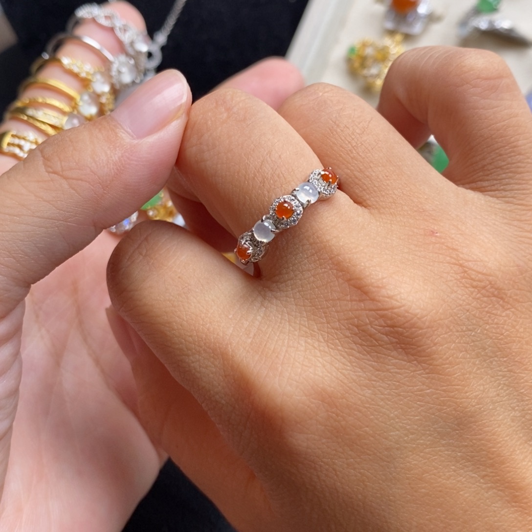 银S925镶嵌戒指翡翠