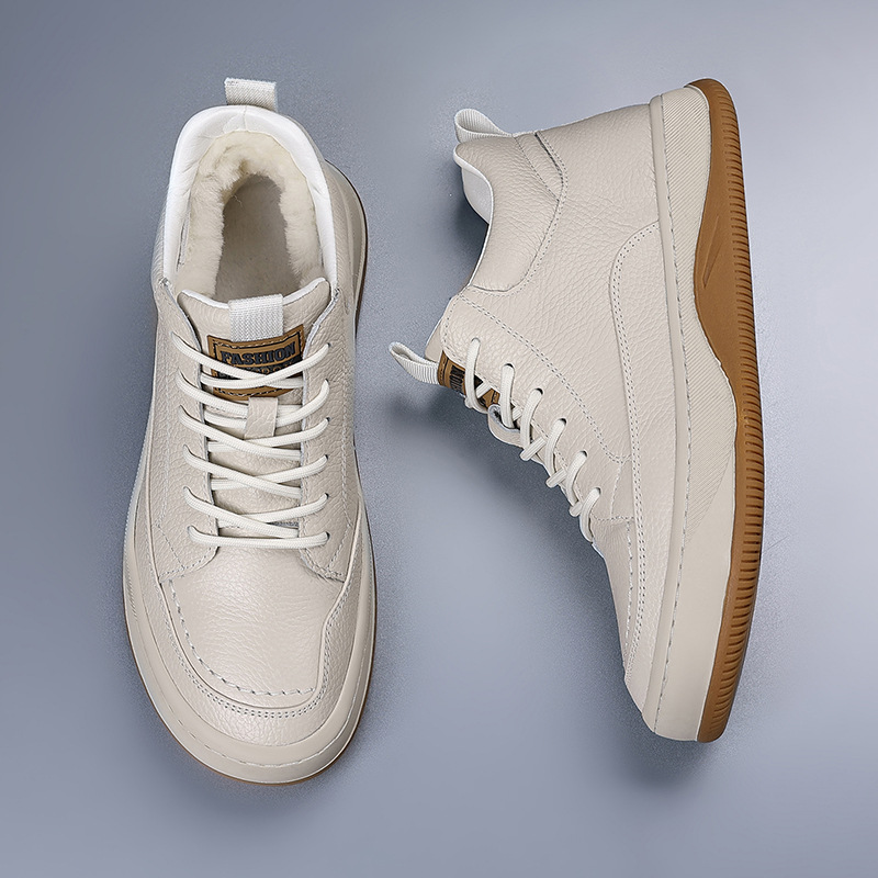 头层牛皮2025冬季新款羊毛棉鞋真皮加绒加厚保暖休闲男款男鞋鞋子