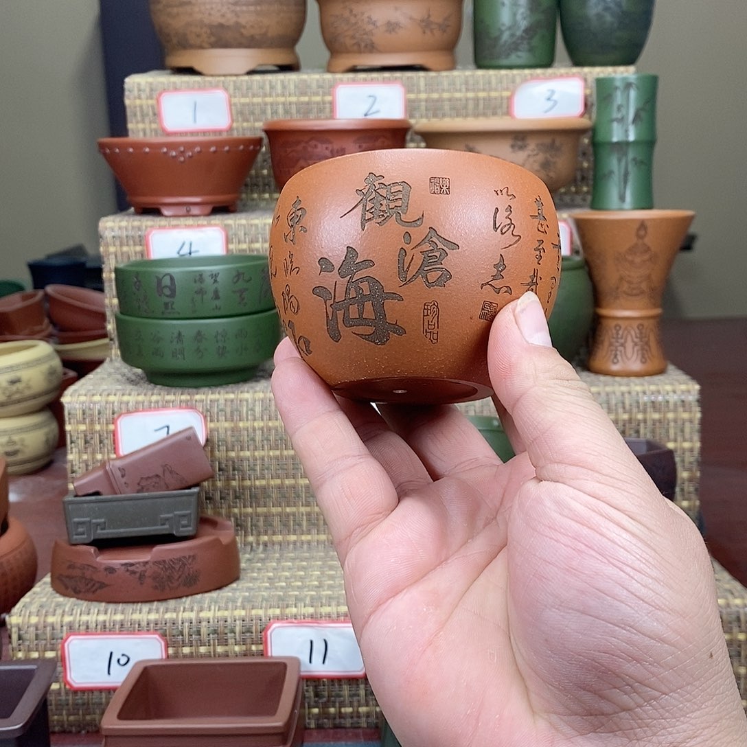 紫砂花盆我在等一