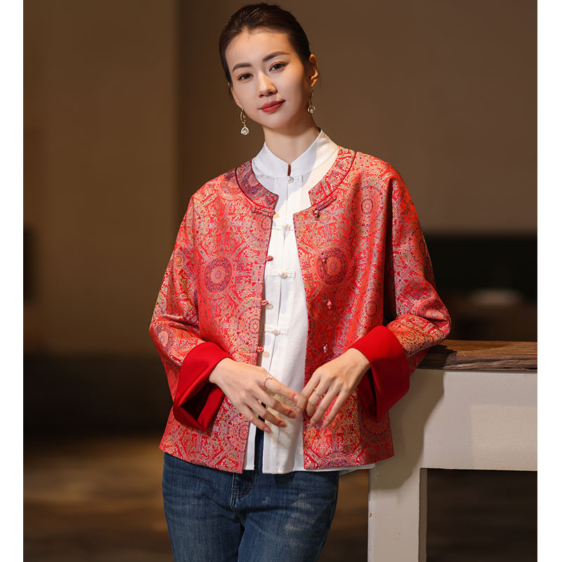 【好运连连】加棉新年战袍新中式国风外套拜年服女国风唐装中式上衣