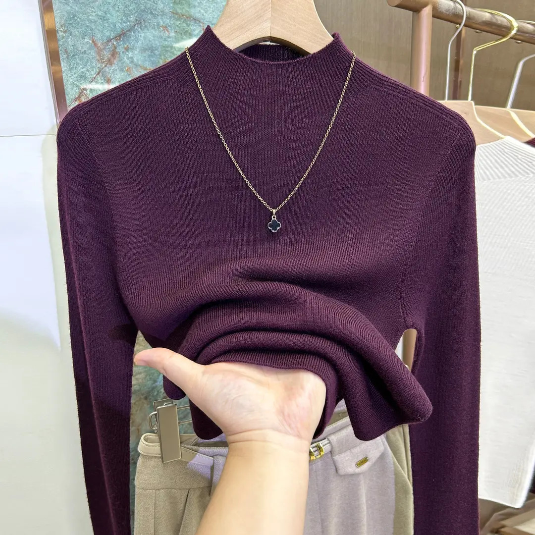 正品撤柜一线成衣羊毛衫长袖秋冬新款半高领打底衫毛衣纯色上衣