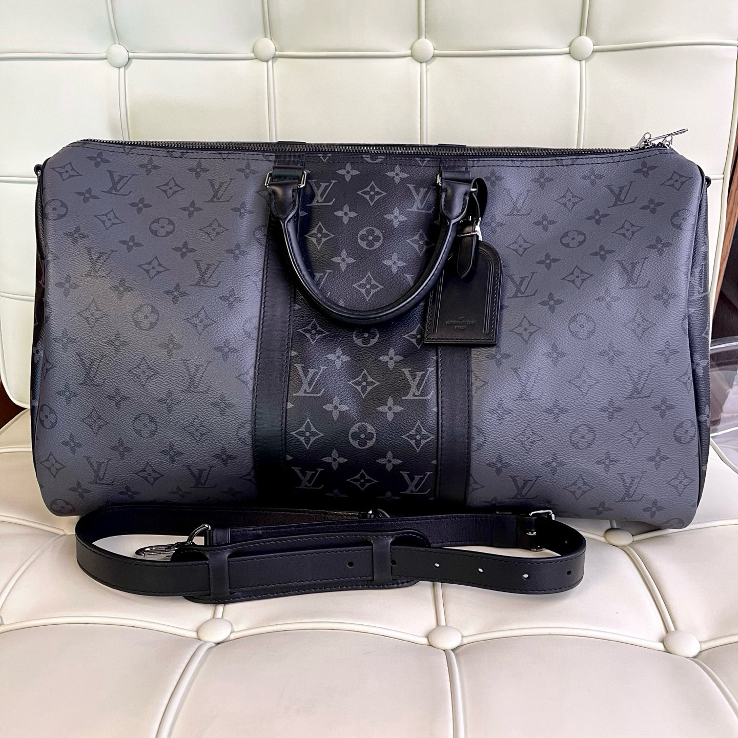 99新 LouisVuitton/路易威登 119421 lv黑武士keepall50手提包