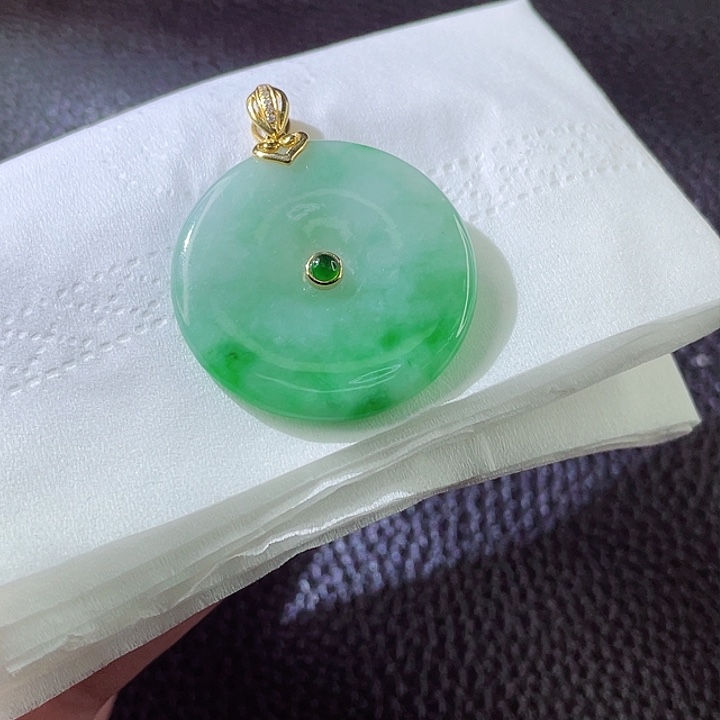 定制翡翠18K金镶嵌翡翠