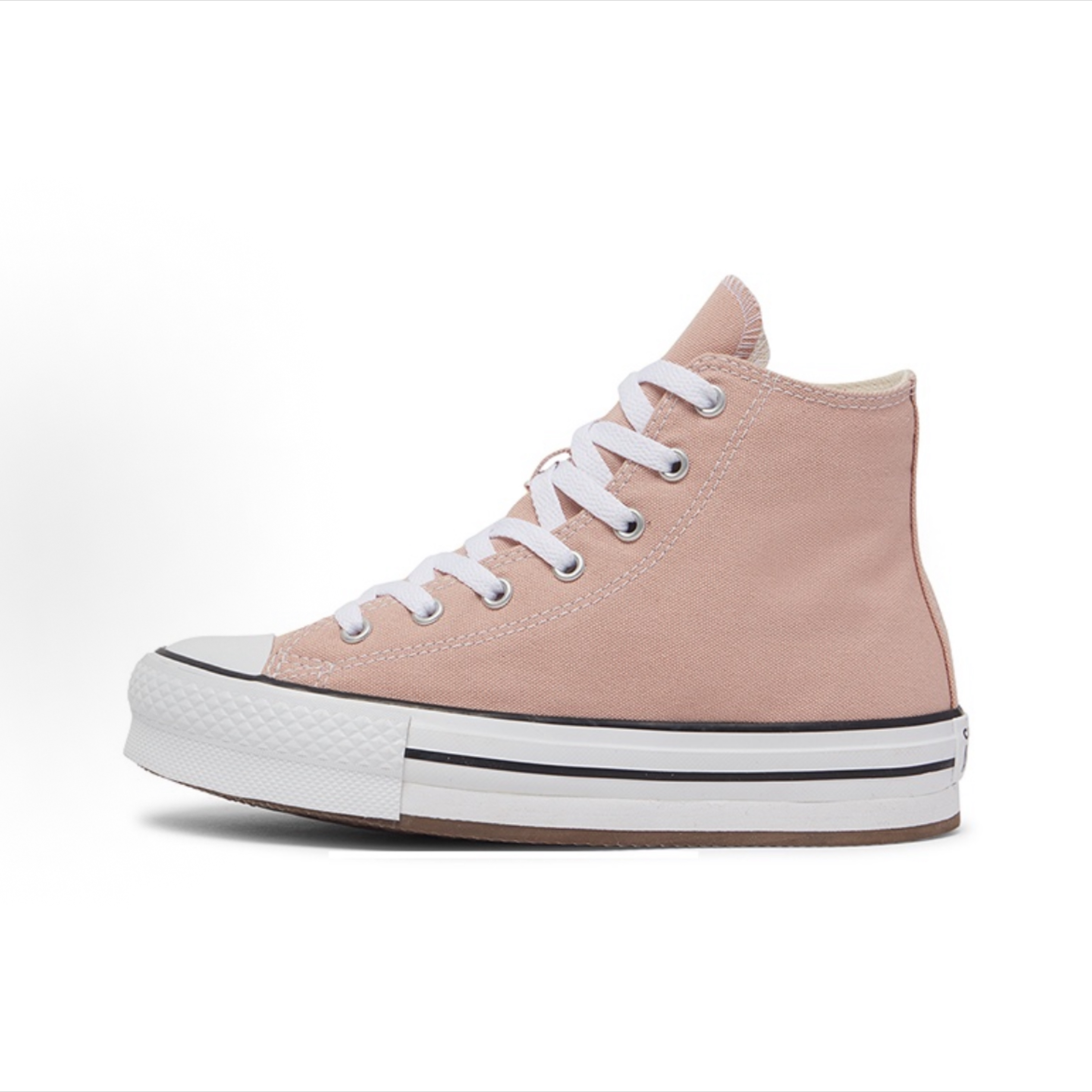 Converse 帆布 时尚 减震 高帮 帆布鞋 粉棕色 A12300C