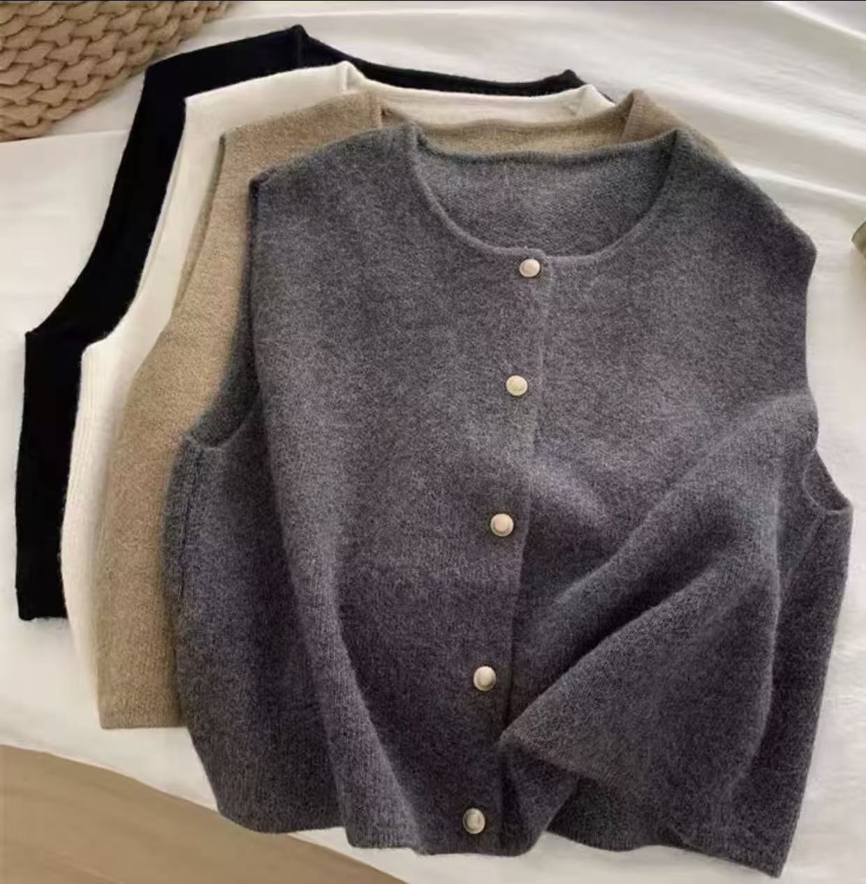 专属链接马甲气质马夹秋冬季女款百搭复古针织马甲时尚圆领女