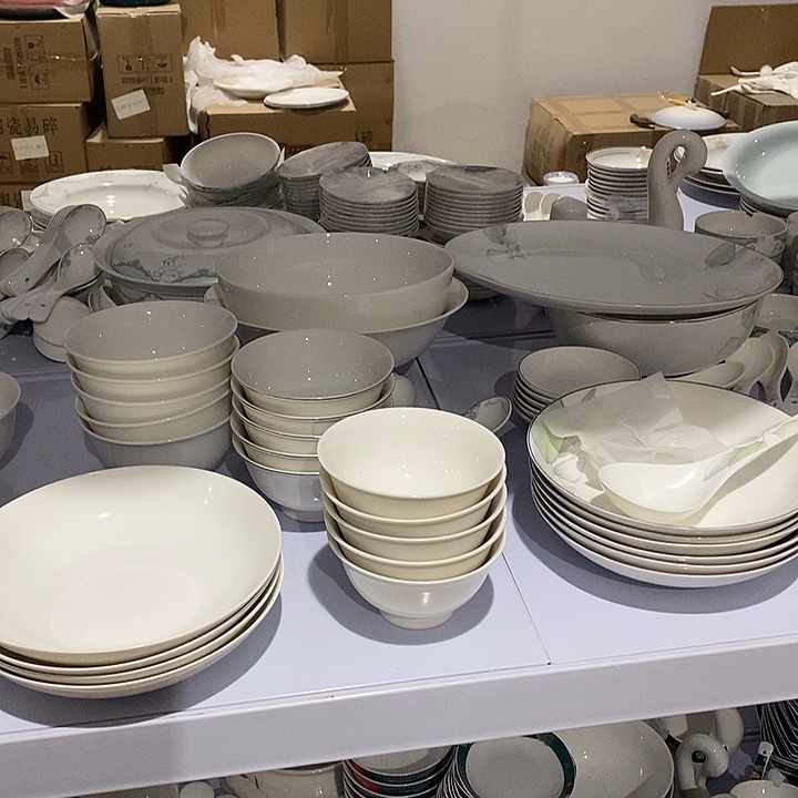 骨瓷景德镇高温骨质瓷4.75米饭碗10个装