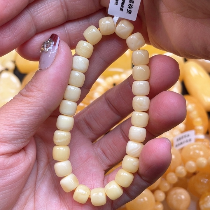 蜜蜡裸石未镶嵌蜜蜡手串