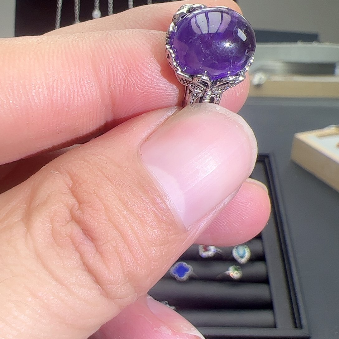 水晶戒指银S925镶嵌11121