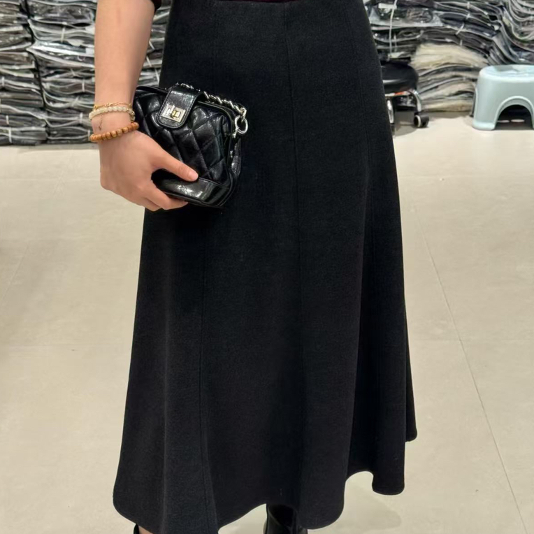 邹先森66358-28杭州品牌冬款半身裙显瘦高腰加厚A字裙气质