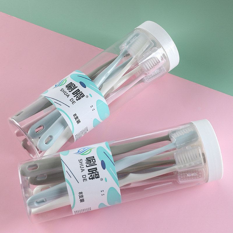 马卡龙成人软毛牙刷桶装便携式家庭装