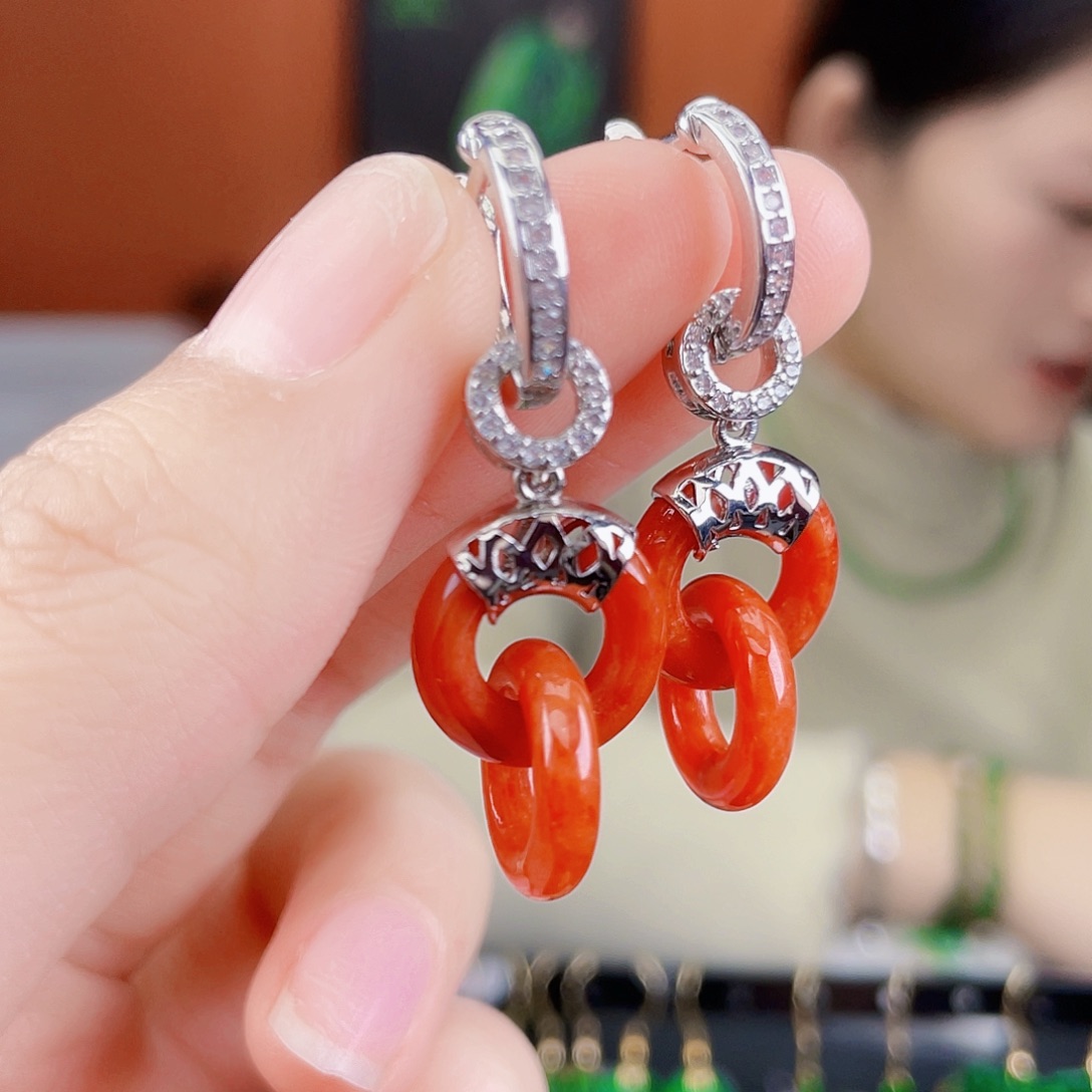 翡翠未镶嵌耳饰饰品