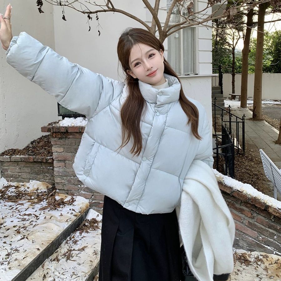 607 运补6-8 2025秋冬季新款短款棉服女立领拼接保暖女士时尚外套