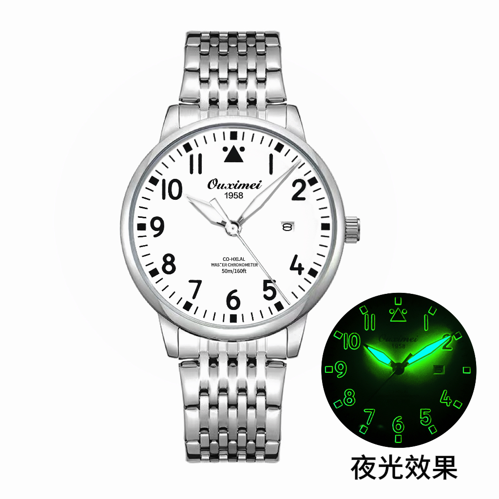 W【专柜直发】全新飞行员系列夜显日历全自动男士防水手表