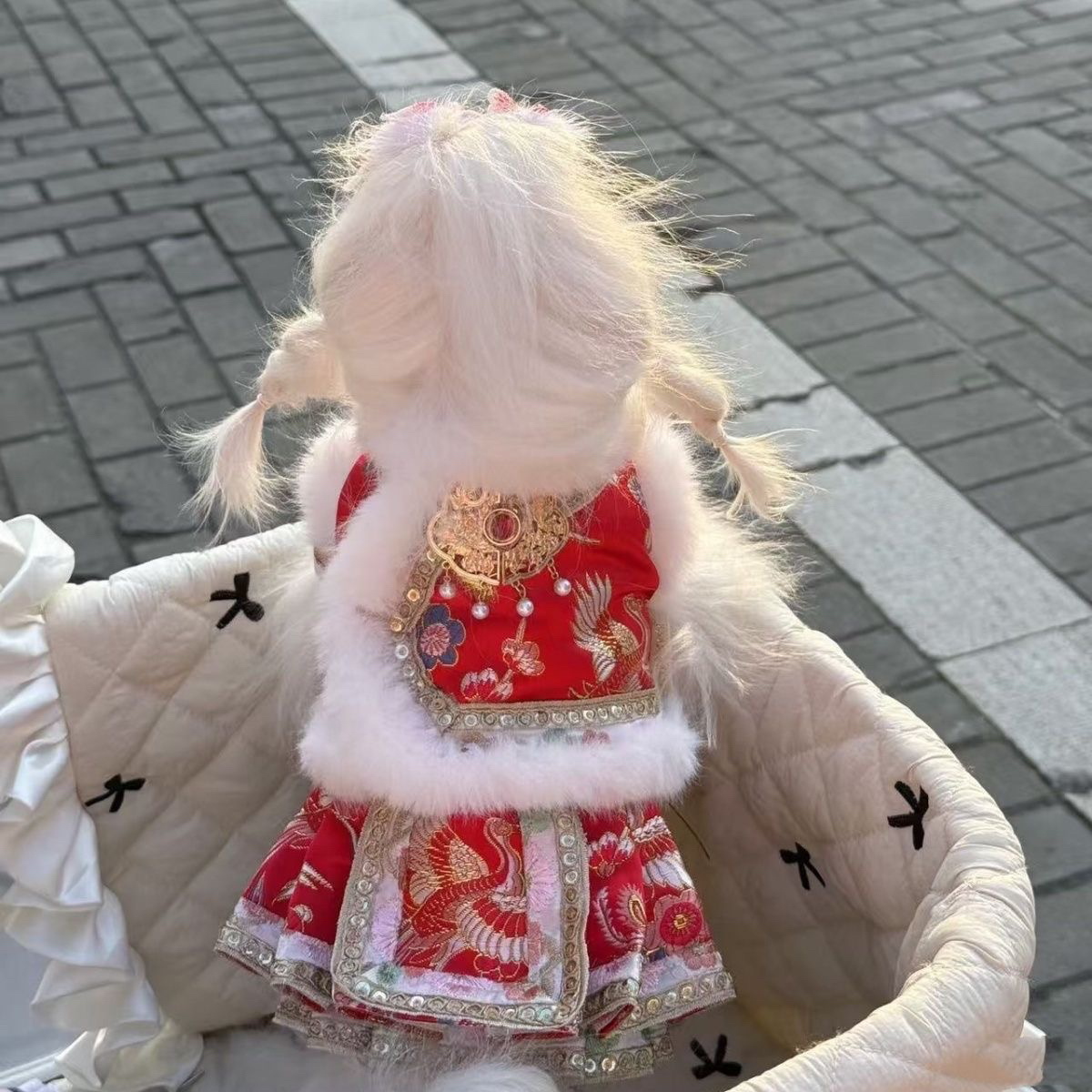 新款狗狗衣服秋冬款中式拜年服宠物唐装加绒加厚猫咪公主裙