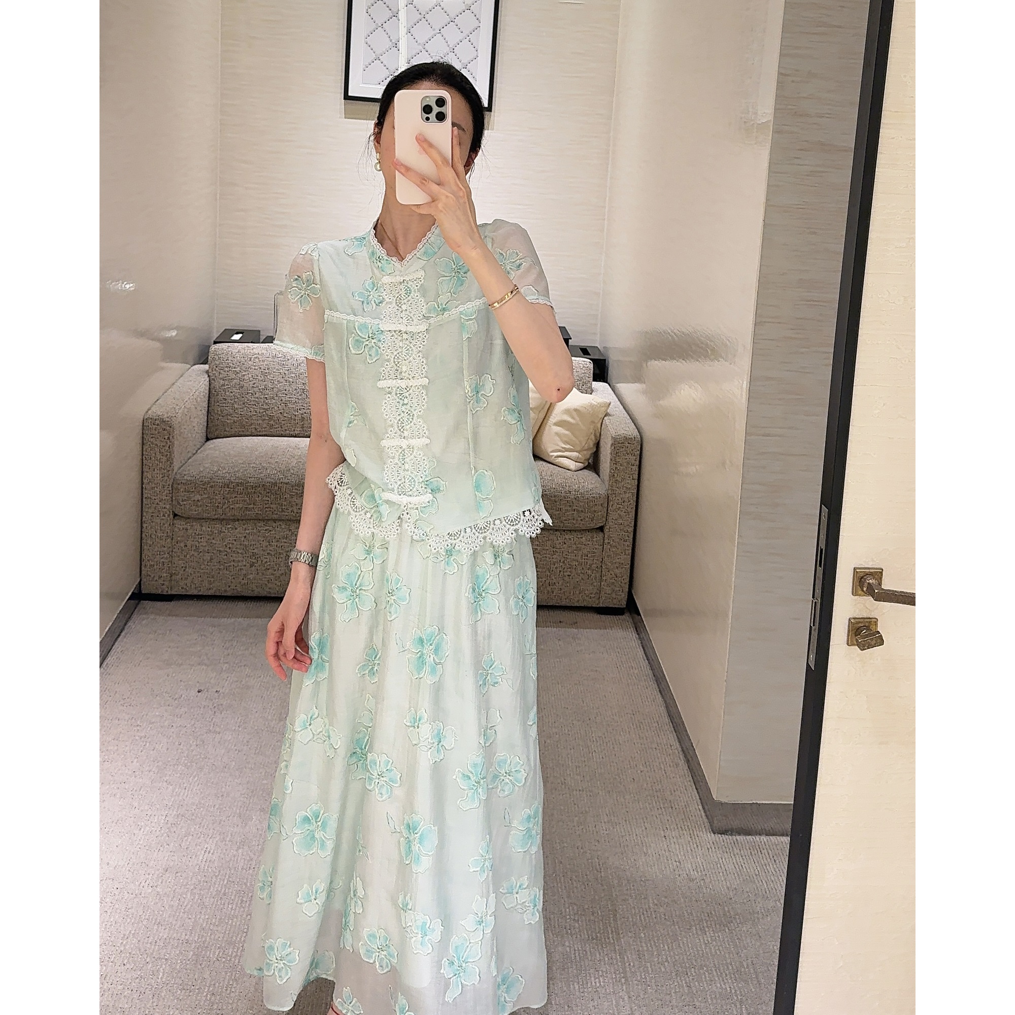 Zwinnie/詹维尼【蓝绿新中式】超重工国风套装 GZN202503