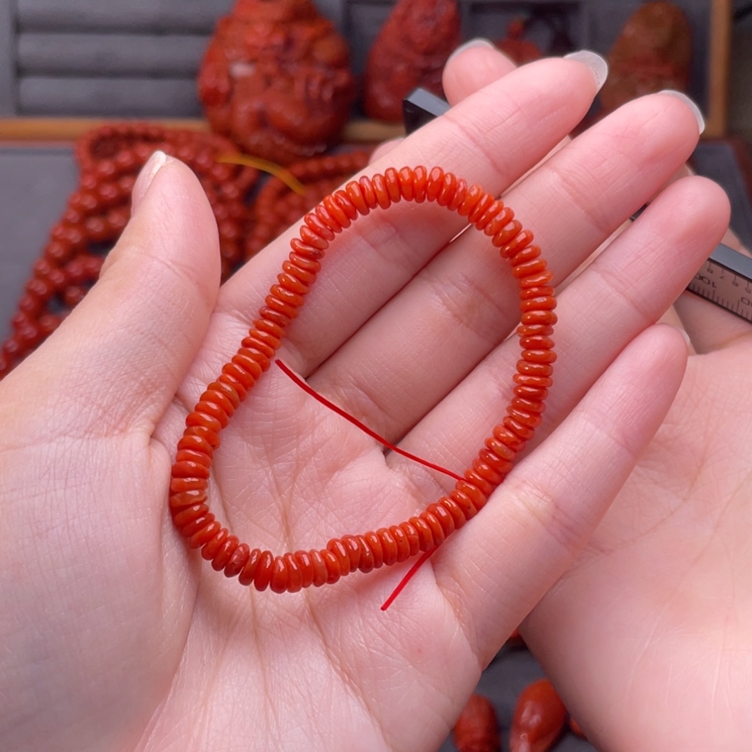 南红玛瑙未镶嵌配饰卡5mm