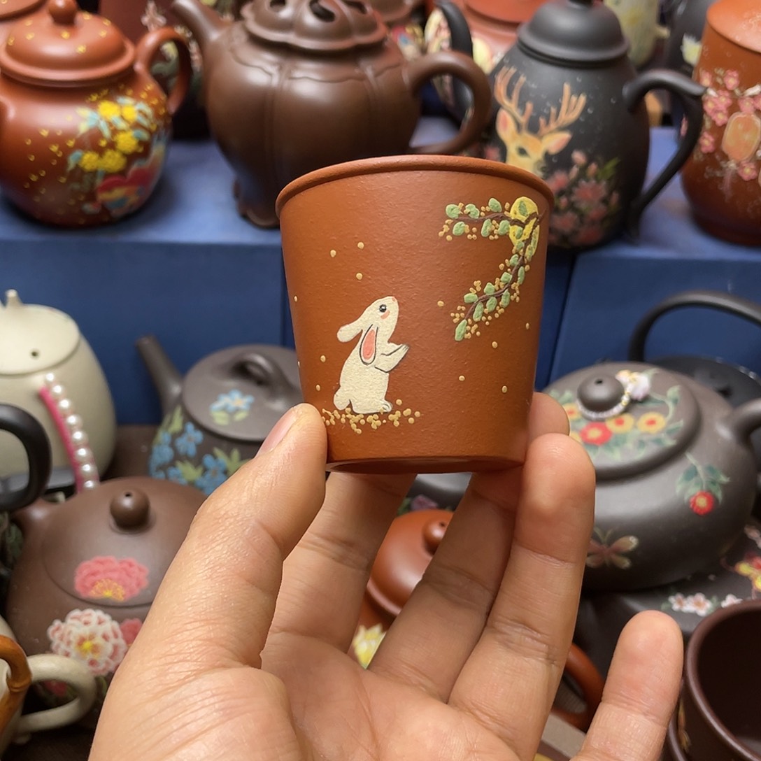红泥茶杯紫砂主人杯80cc