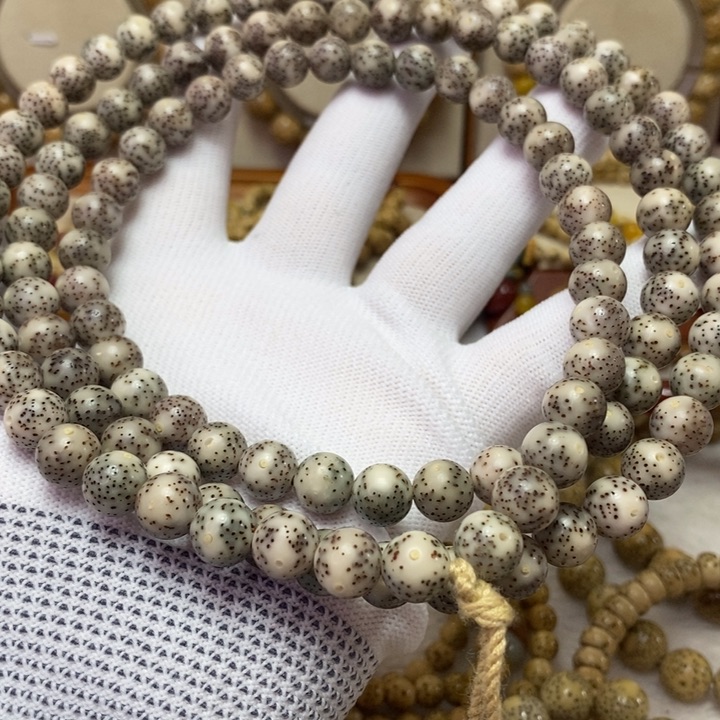 星月菩提吊坠石玉9糯冰正圆长串