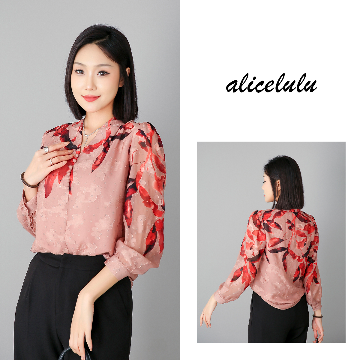 6[alicelulu]“红叶情”衬衫剪花工艺浪漫柔情S2138966E