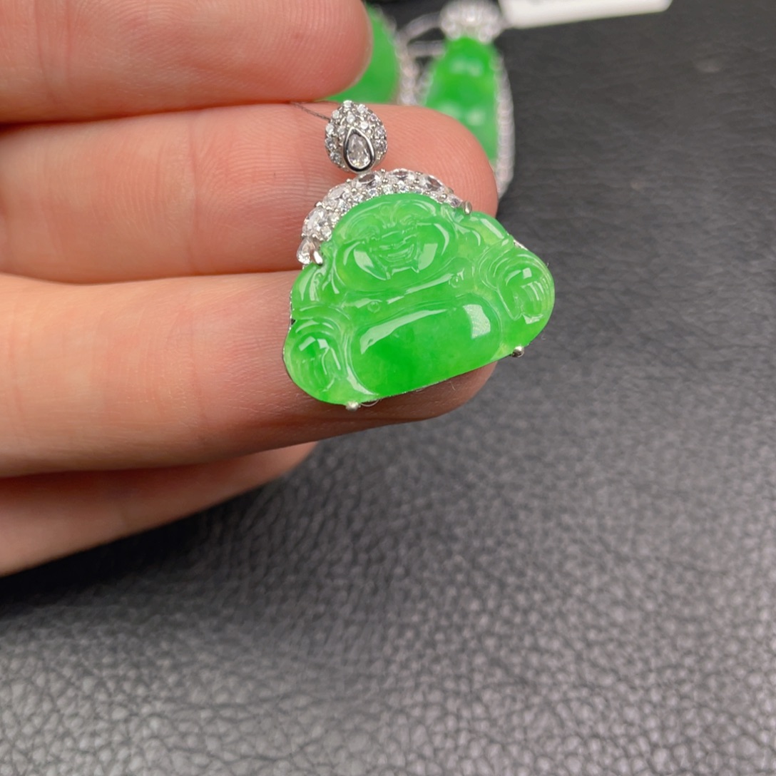 翡翠吊坠(不含链)银S925镶嵌