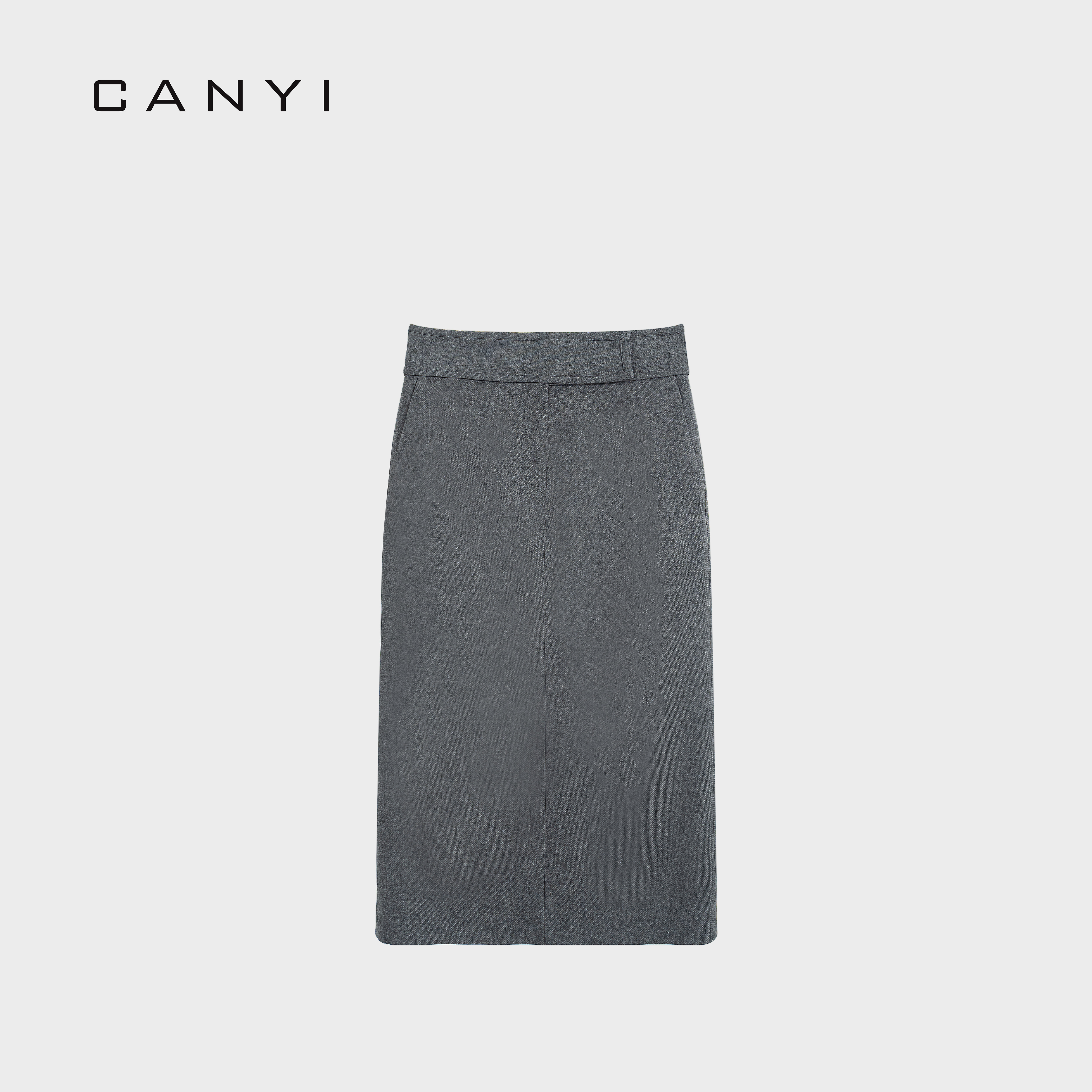 【CY璨衣】腰封裙 秋冬可机洗羊毛混纺百搭一步裙 01-25073101