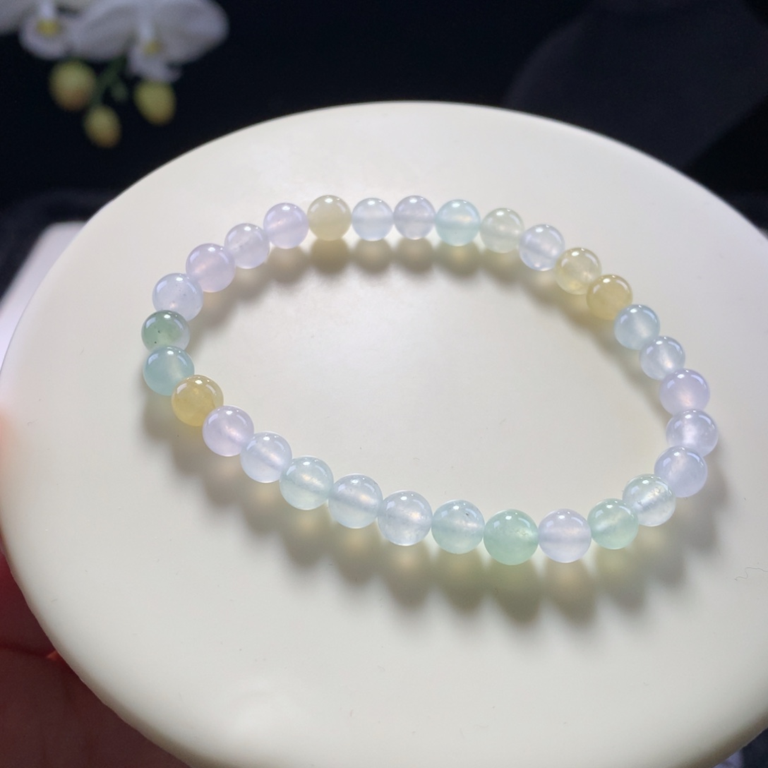 翡翠未镶嵌手串卡6冰串（买断）