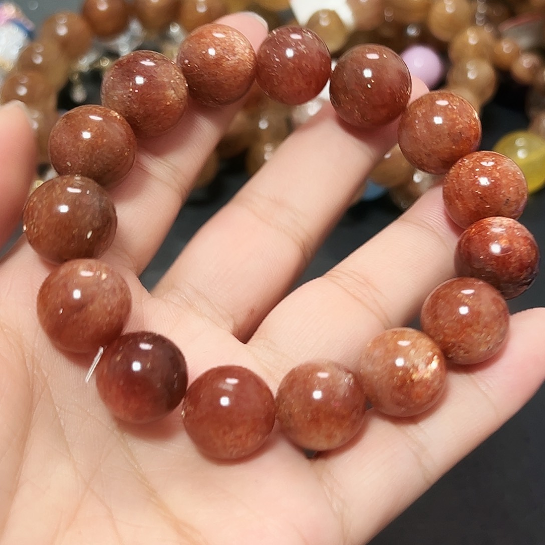 未镶嵌手链长石15毫米金太阳26号