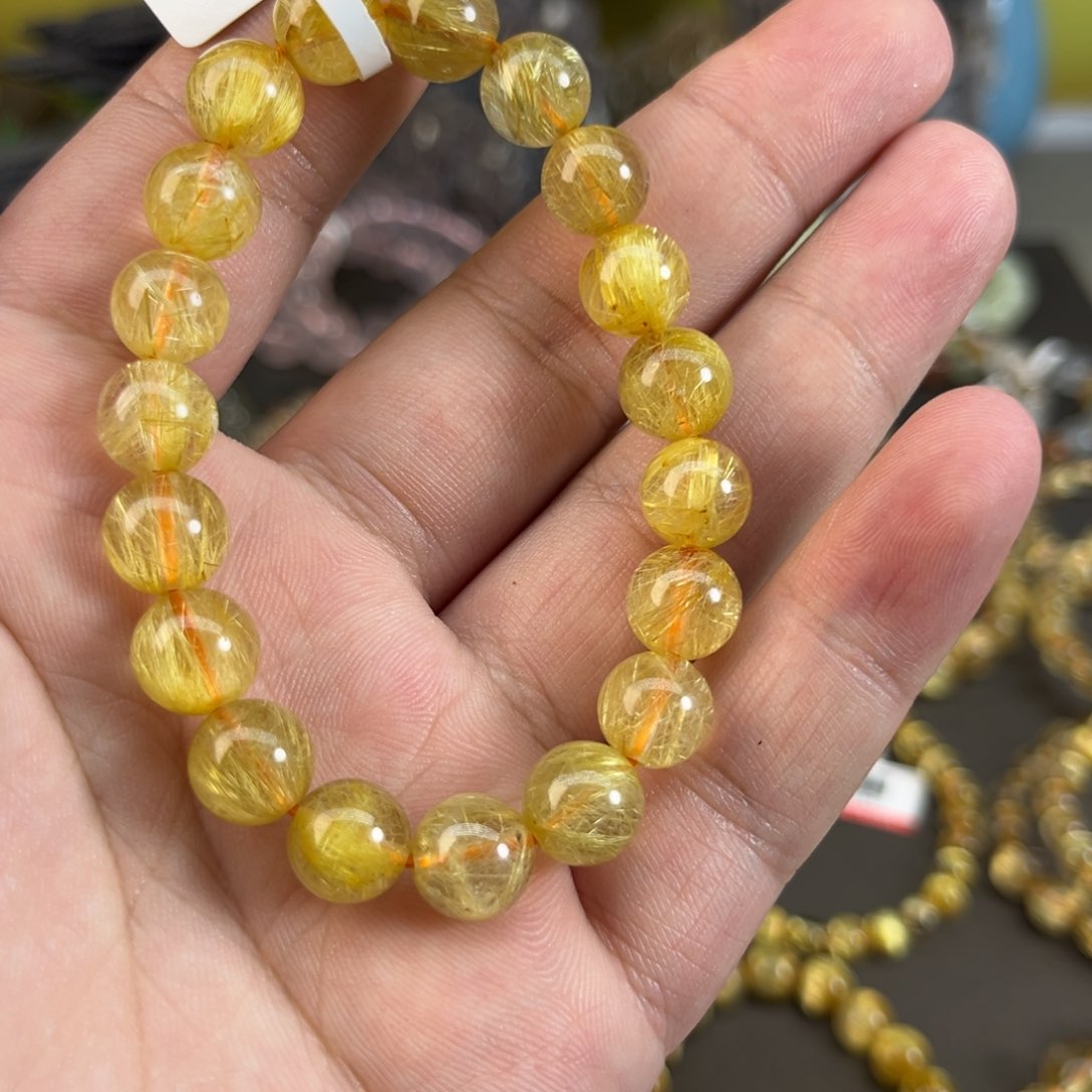 水晶手串未镶嵌金发晶