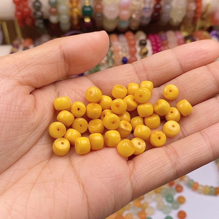 未镶嵌卡7x5.7鸡油黄老蜡满肉满色20个玛瑙/玉髓
