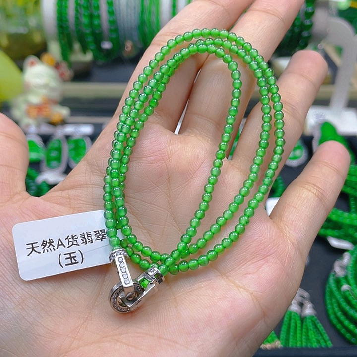 翡翠颈饰未镶嵌?**?圆珠项链3